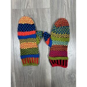 Solmate Socks Knit Colorful Mittens - 100% Recycled Yarn Made in USA Winter